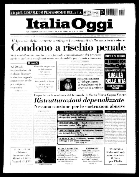 Italia oggi : quotidiano di economia finanza e politica